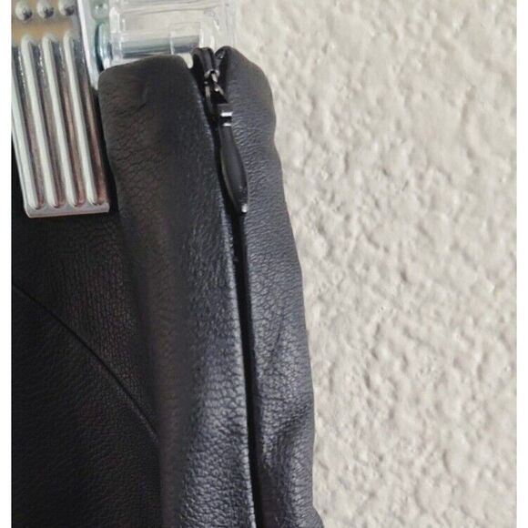 Zara Faux Leather High Rise Zipper Ankle Black Pants Women Size L - Picture 7 of 8